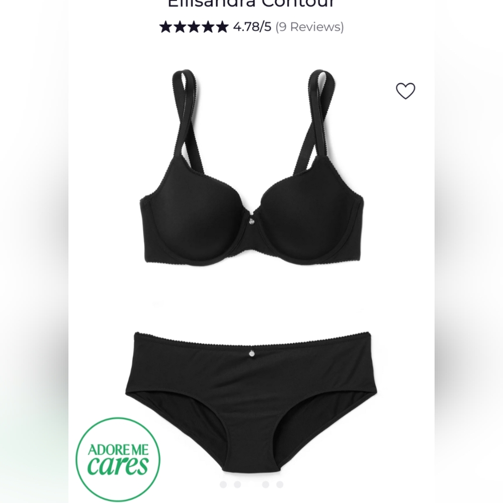 Adore Me Black Bra and Panty Set 36c